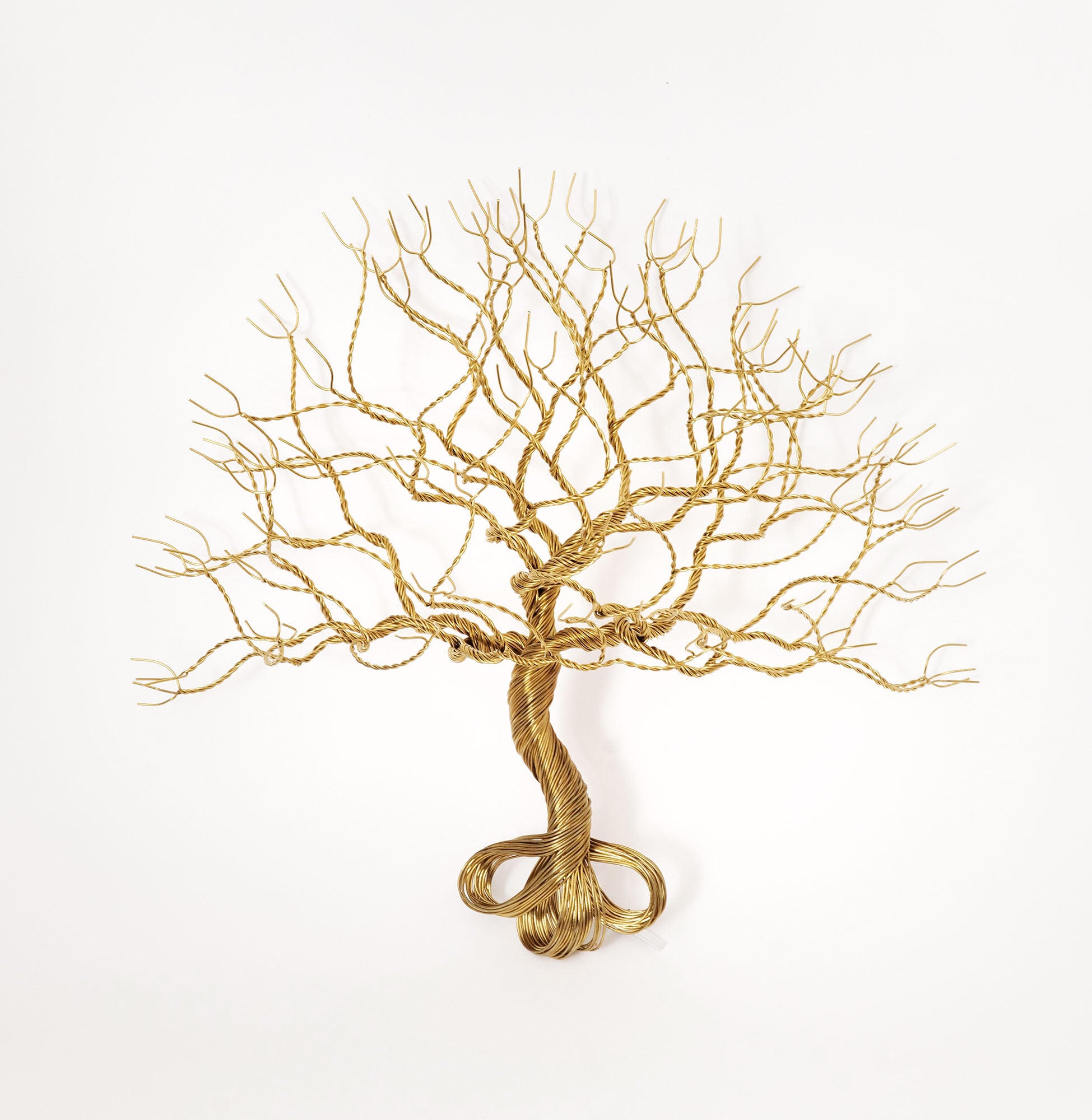 Grandfather's Oak (wall sculpture) - Brass wire