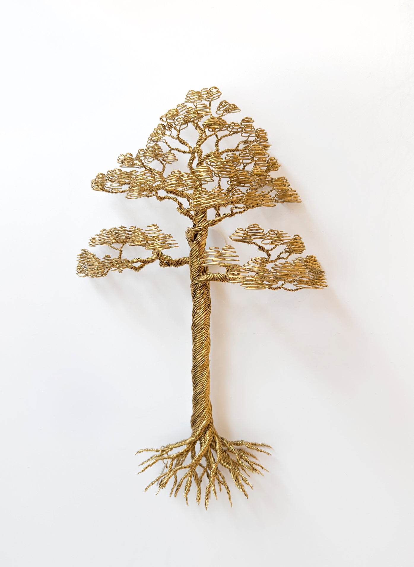 Pine (wall sculpture) - Brass wire