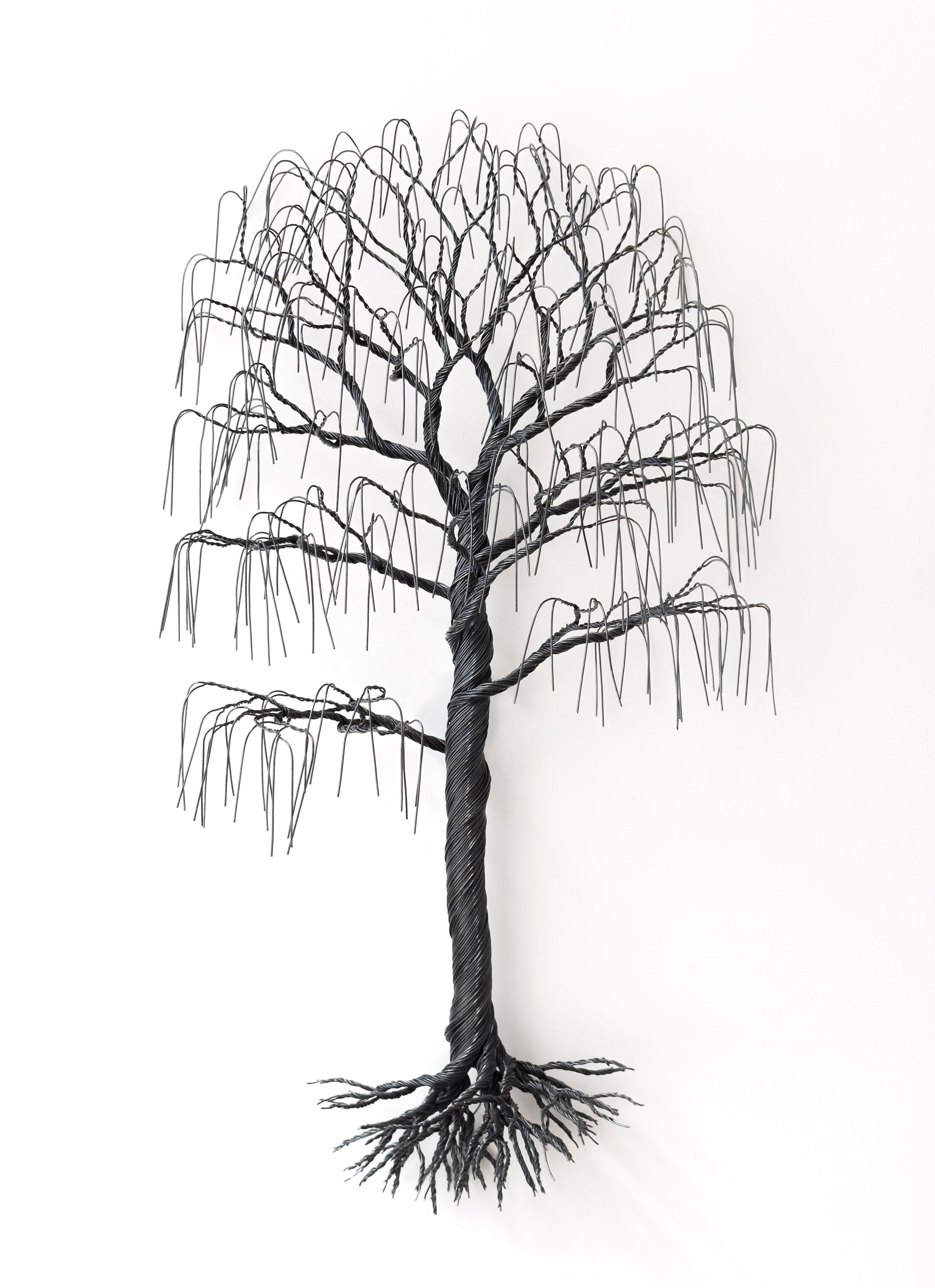 Birch (wall sculpture) - Black annealed iron wire